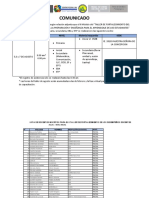 Comunicado Taller de Docentes Agosto