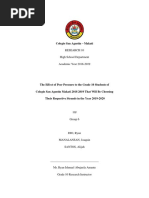 The Effect of Peer Pressure To The Grade 10 Students of Colegio San Agustin Makati 2018-2019 That Will Be Choosing Their Respective Strands in The Year 2019-2020