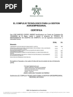 Certifica: El Complejo Tecnologico para La Gestion Agroempresarial