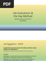 Job Evaluations & The Hay Method: Open Mic Session 8.20.17 & 8.22.17 Sara Anderson