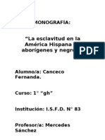 Monografia La Esclavitud de Negros y Aborigenes