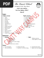 Syllabus For Class 7