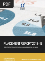 Placement Report 2018-19: Executive Postgraduate Program in Management (Epgp) - Iim Indore