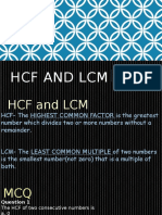 HCF and LCM