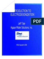 Introduction To Electrodeionization: Jeff Tate Agape Water Solutions, Inc