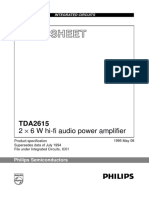 Data Sheet: 2 6 W Hi-Fi Audio Power Amplifier