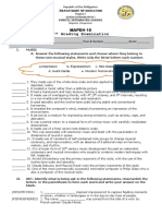 Mapeh 10 1 Grading Examination: E. Modern Nationalism