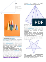 Planificação de Sólidos Geométricos