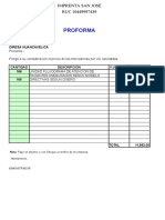 Proforma Cotzacion de Materiales