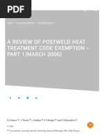 A Review of Postweld Heat Treatment Code Exemption - Part 1 (March 2006) - TWI