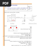 Crack Width Calculation Excel Sheet