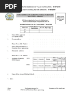 University of Agricultural Sciences RAICHUR - 584 104: Affix Recent Passport Size Photograph Here