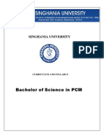 Bachelor of Science in PCM: Singhania University