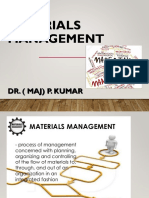 Materials Management: Dr. (Maj) P. Kumar