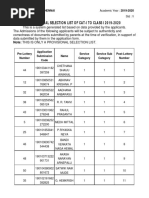 498808619cat I Provisional Selection List