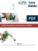 Calidad de Gasolinas Automotrices en Bolivia