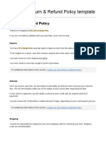 Return Refund Policy Template PDF