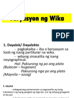 Varyasyon NG WIKA