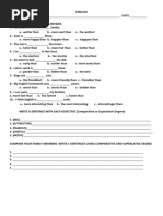 Comparative and Superlative Quiz