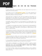 Las 20 Reglas de Oro de Las Finanzas Personales