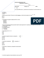 Prueba de Diagnostico Matemática 6