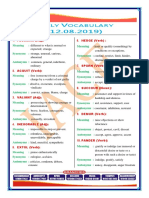 12th AUGUST Daily Vocabulary (2019)