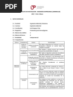 Silabo y Cronograma de Taller de Investigacion Empresarial