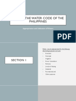 PD 1067: The Water Code of The Philippines: Appropriation and Utilization of Waters