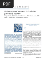 Clinical Research: Patient-Reported Outcomes in Borderline Personality Disorder