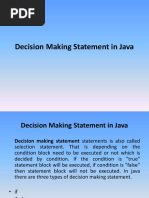 Decision Making Statement in Java