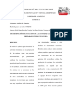 Determinación Cuantitativa de La Actividad Enzimática de Un Preparado Enzimático Puro.