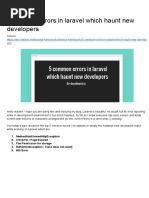 5 Common Errors in Laravel Which Haunt New Developers