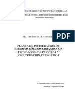 Planta de Incineración de Residuos Sólidos Urbanos Con Tecnología de Parrilla Y Recuperación Energética