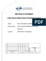 Method Statement For Field Erection Storage Tanks