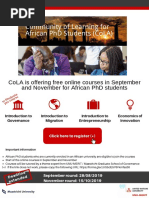 Free Online Courses For African PHD Students, Starting in September and November. Join Our Community of Learning For Africa (CoLA) Now!