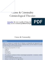 Crime & Criminality Criminological Theories