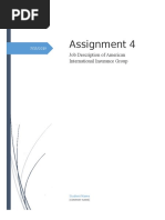 Assignment 4: Job Description of American International Insurance Group