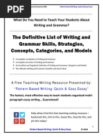 The Definitive List of Writing and Grammar Skills, Strategies, Concepts, Categories, and Models