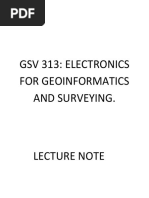 GSV 313: Electronics For Geoinformatics and Surveying