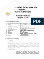 Universidad Salesiana de Bolivia: Carrera Derecho