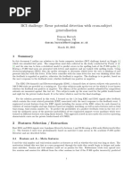 BCI Challenge: Error Potential Detection With Cross-Subject Generalisation