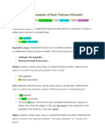 Definitions and Examples of Basic Sentence Elements