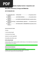 Refractory Installation Quality Control - Inspection and Testing Monolithic Refractory Linings and Materials