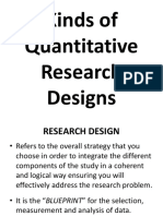 Kinds of Quantitative Research Designs