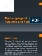 The Language of Relations and Functions