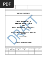 Method Statement - Non-Metallic Pipeline Instalation & Pull Through To HDD