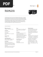 Blackmagic Pocket Cinema Camera 4k Techspecs