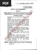 C. S. (MAIN) EXAM, 2009: Civil Engineering