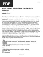 Study: Covering OR Instrument Tables Reduces Bioburden: Published 10/3/2018