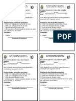 Bilhete Problema de Comportamento e Tarefa